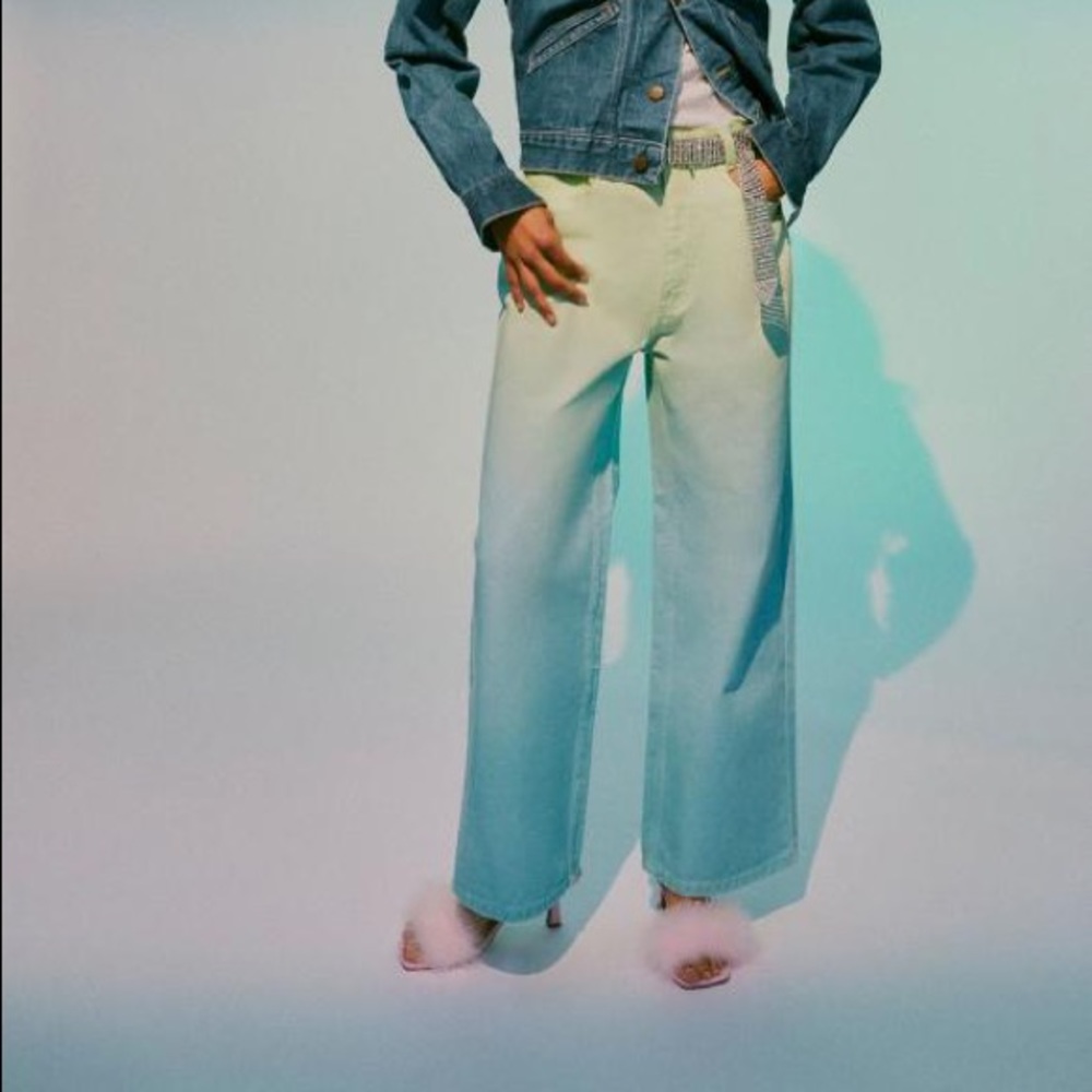 BDG High & Wide Jean — Green Ombre